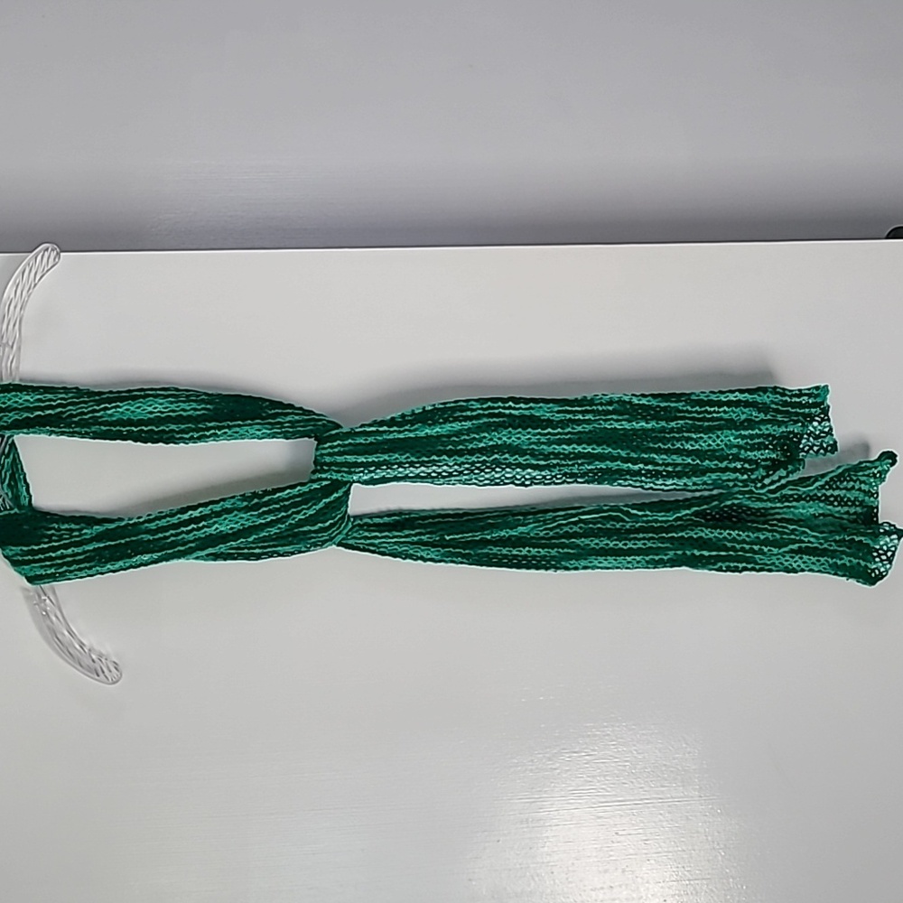 NWOT Hand Crafted crocheted scarf.  Green Variegated. Approx.…